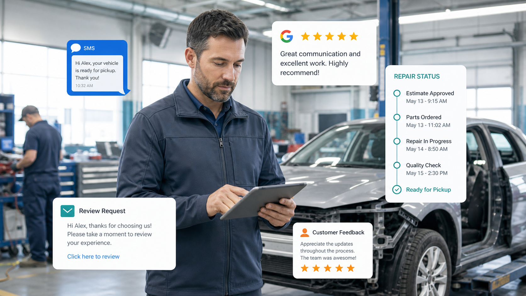 CCC ONE Birdeye collision repair workflow