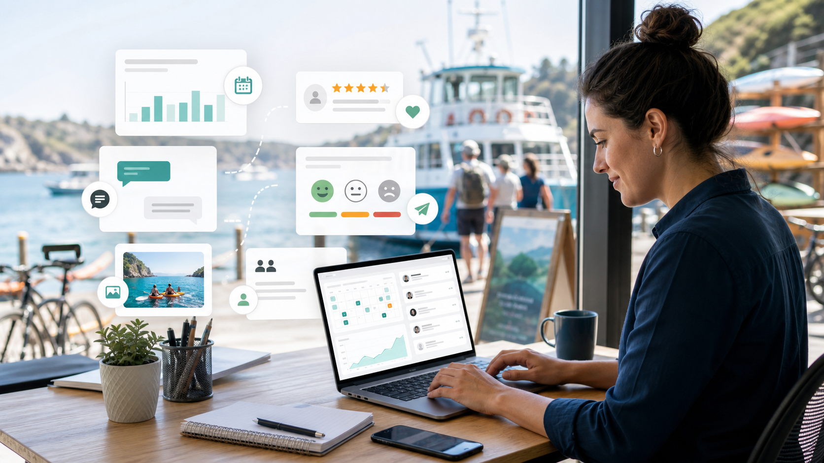 Tour operator using booking automation, review requests, guest texting, and feedback dashboards