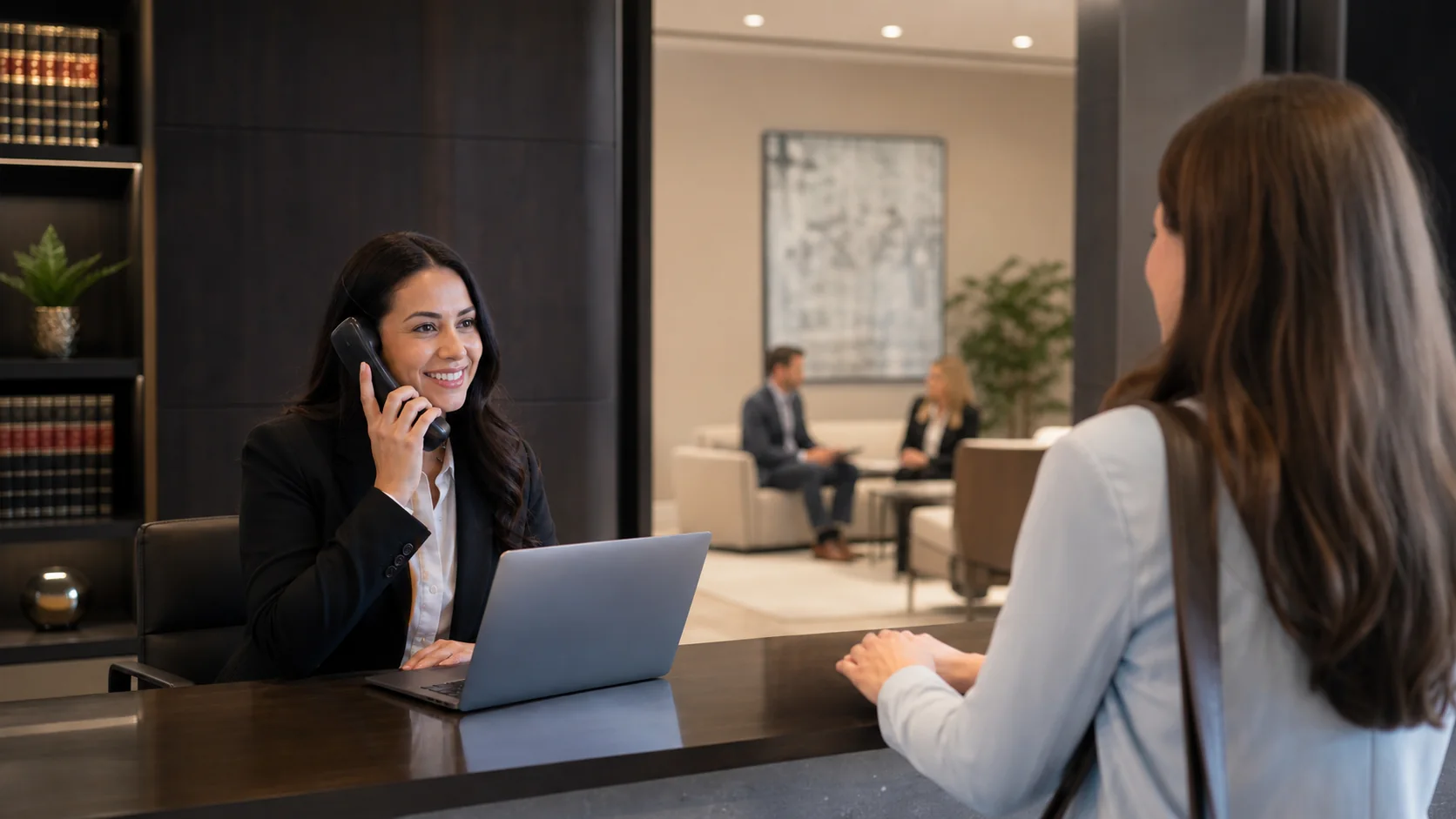Law firm intake team using client messaging and review automation software